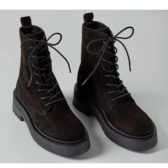 NWOB Who What Wear Jaclyn Suede Platform Lug Combat Boots - Picture 3 of 7
